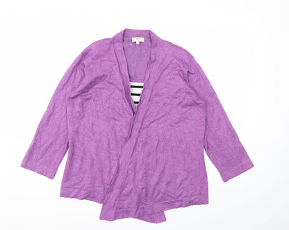 CC Womens Purple Striped  Cardigan Jumper Size M