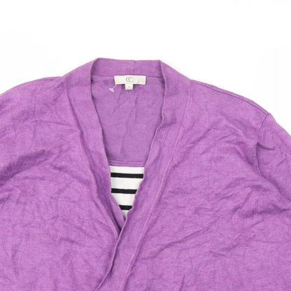 CC Womens Purple Striped  Cardigan Jumper Size M