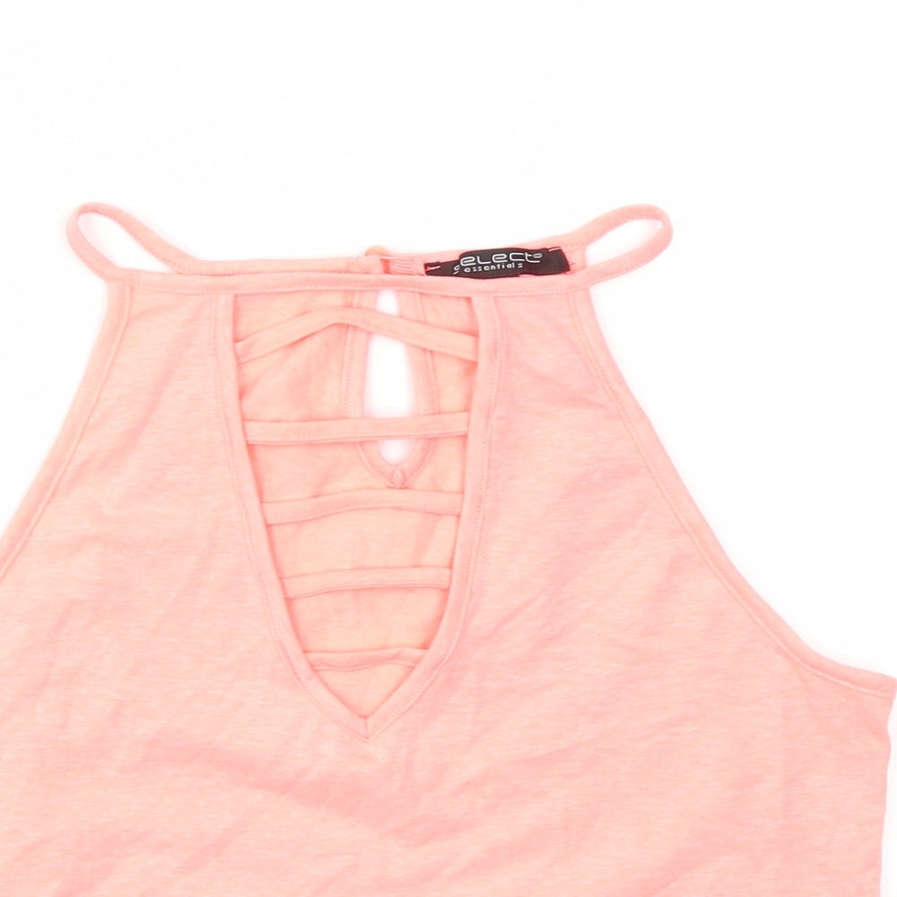Womens UK Size 14 Select Pink Basic T-Shirt