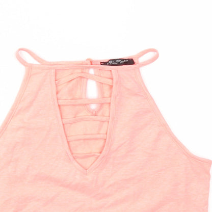 Womens UK Size 14 Select Pink Basic T-Shirt