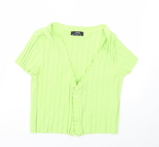 Bershka Womens Green   Cardigan Jumper Size L