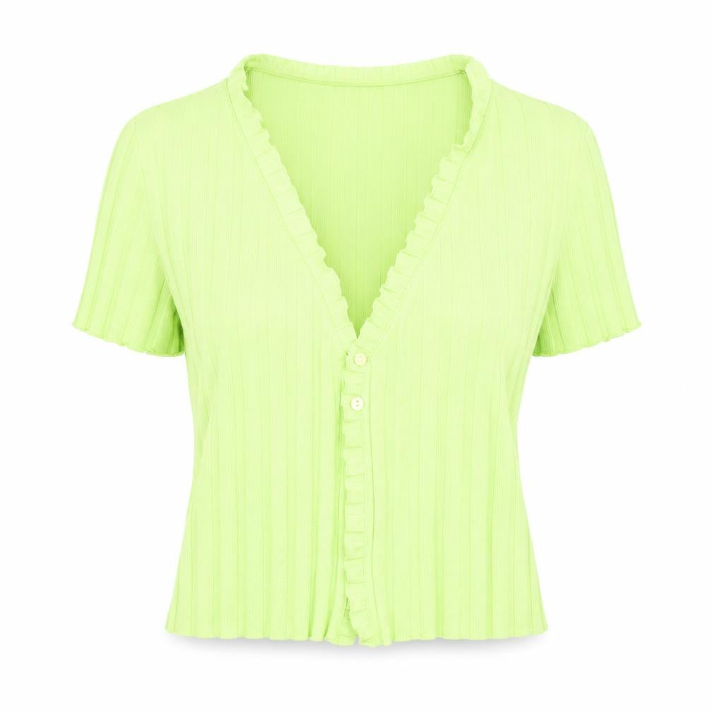 Womens UK Size L Bershka Green Cardigan Jumper