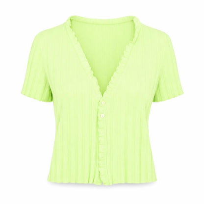 Womens UK Size L Bershka Green Cardigan Jumper