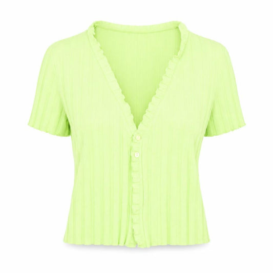 Womens UK Size L Bershka Green Cardigan Jumper