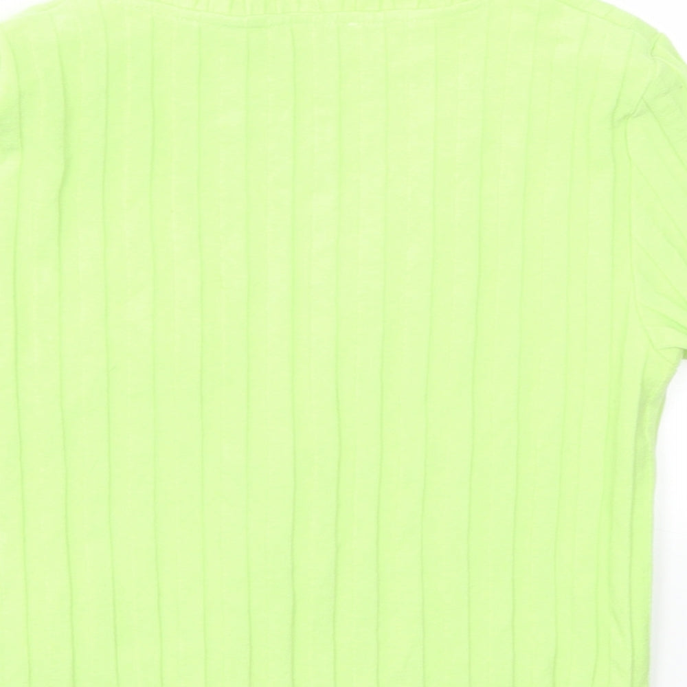 Womens UK Size L Bershka Green Cardigan Jumper