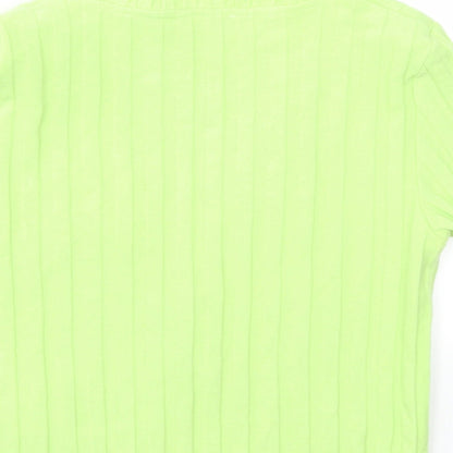 Womens UK Size L Bershka Green Cardigan Jumper