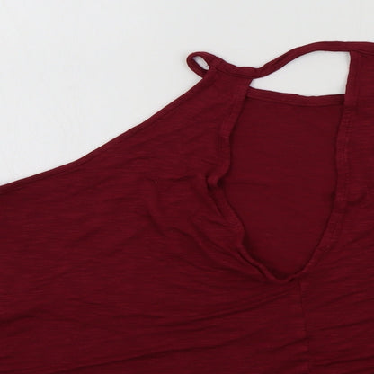 Womens UK Size M H&M Red Basic T-Shirt