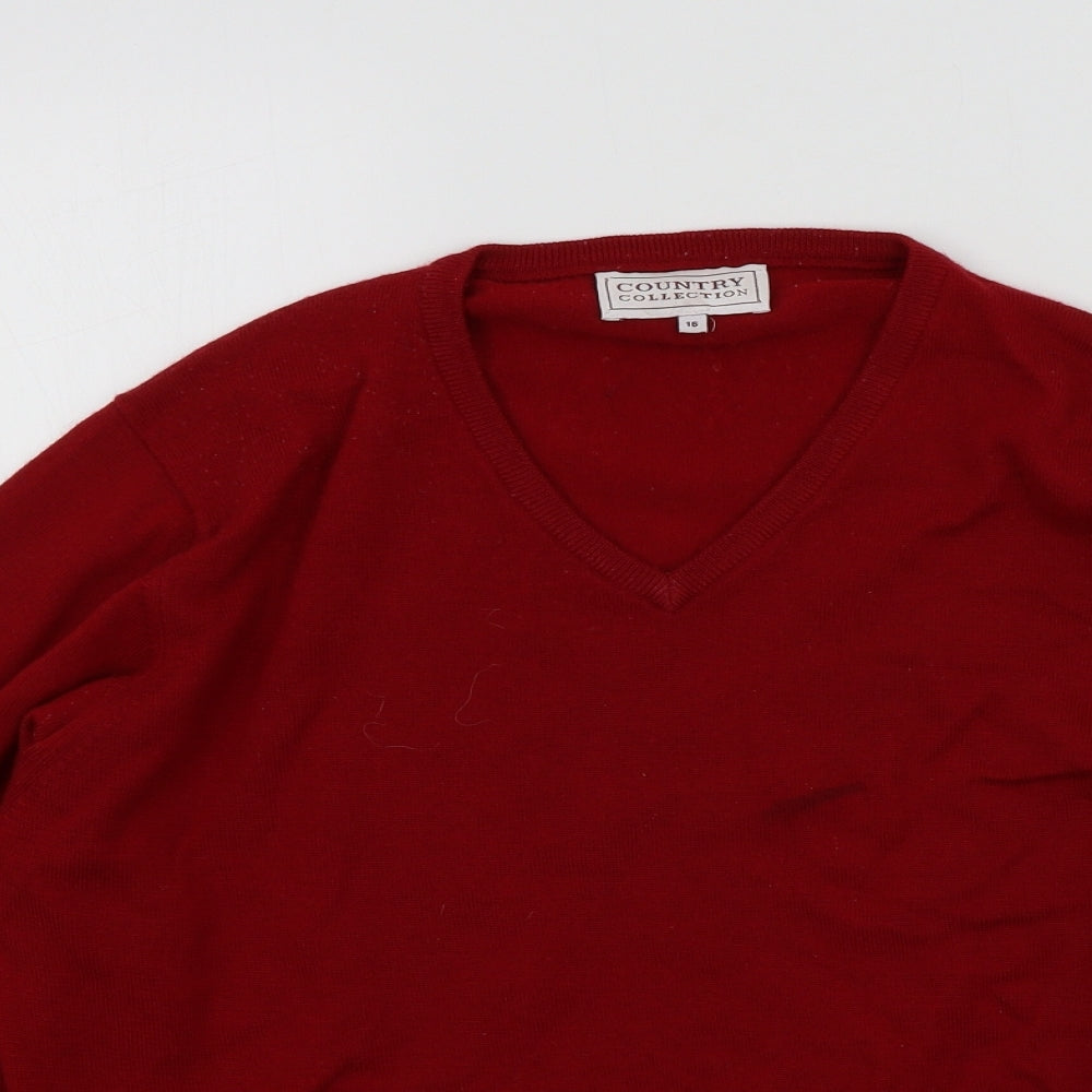 Womens UK Size 16 country collection Red Pullover Jumper