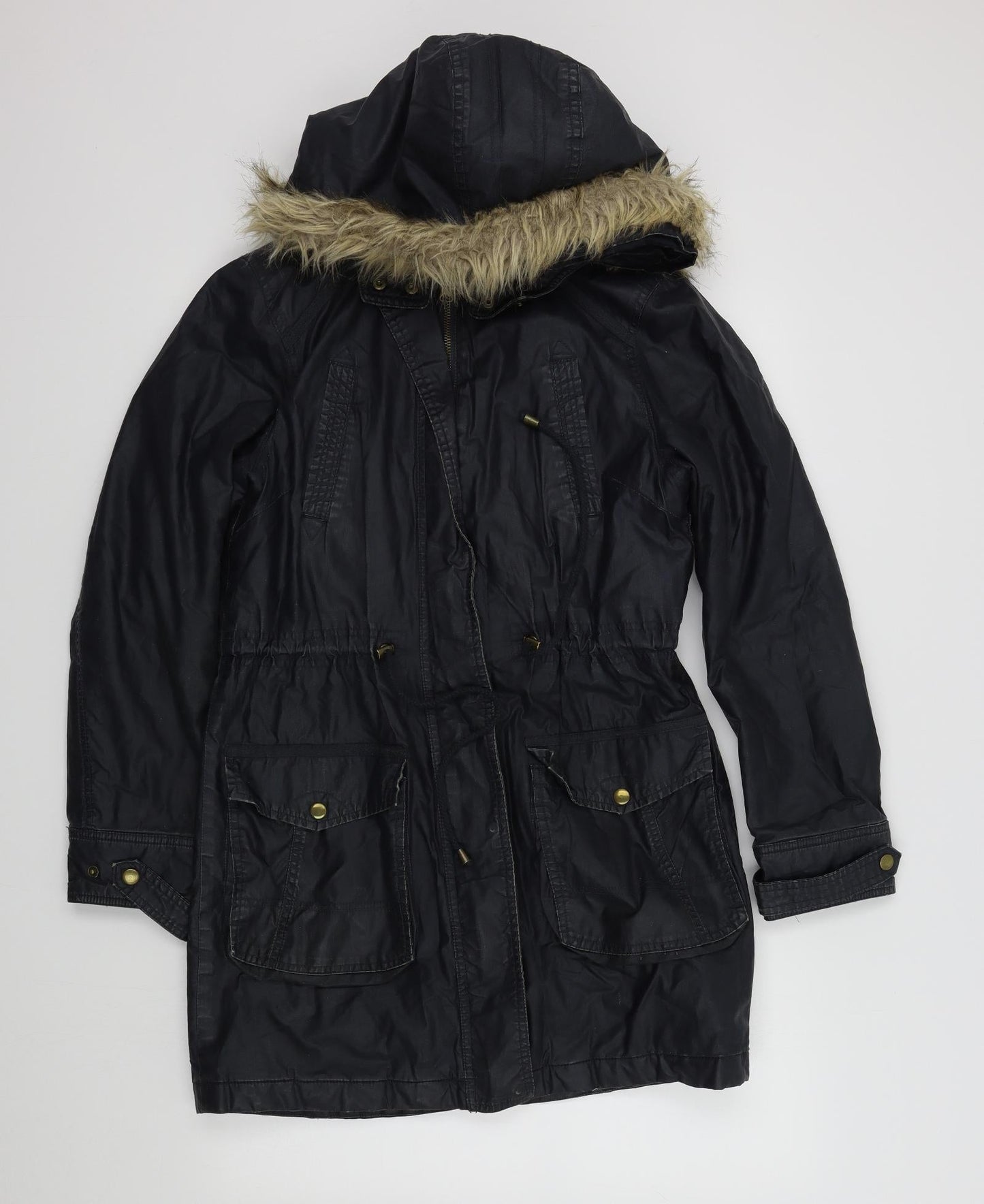 Womens UK Size 10 M&S Blue Overcoat