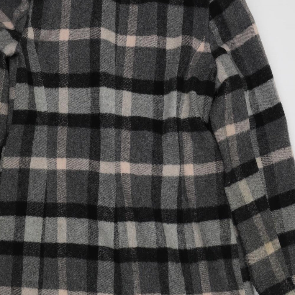Brand and care label for Prinsiples women’s black check overcoat coat