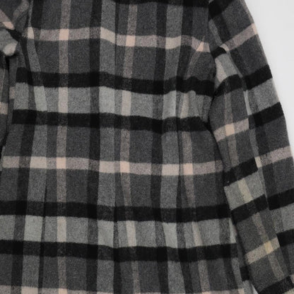 Brand and care label for Prinsiples women’s black check overcoat coat