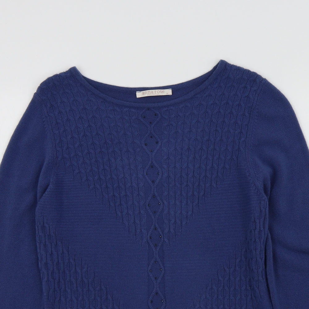 Womens UK Size M anna rose Blue Pullover Jumper