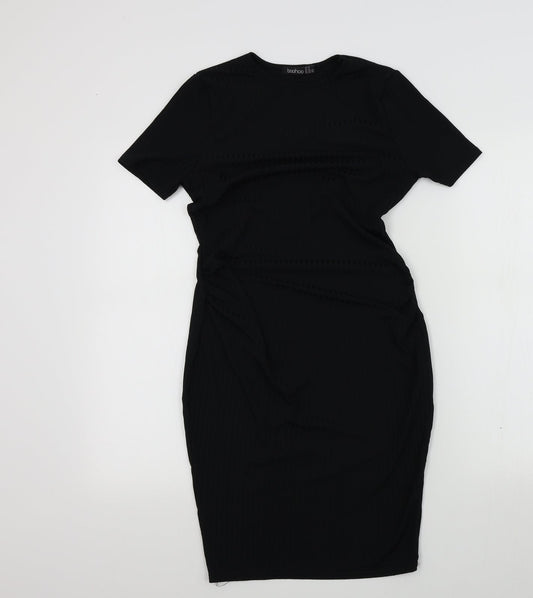 Boohoo Womens Black Colourblock  A-Line  Size 8