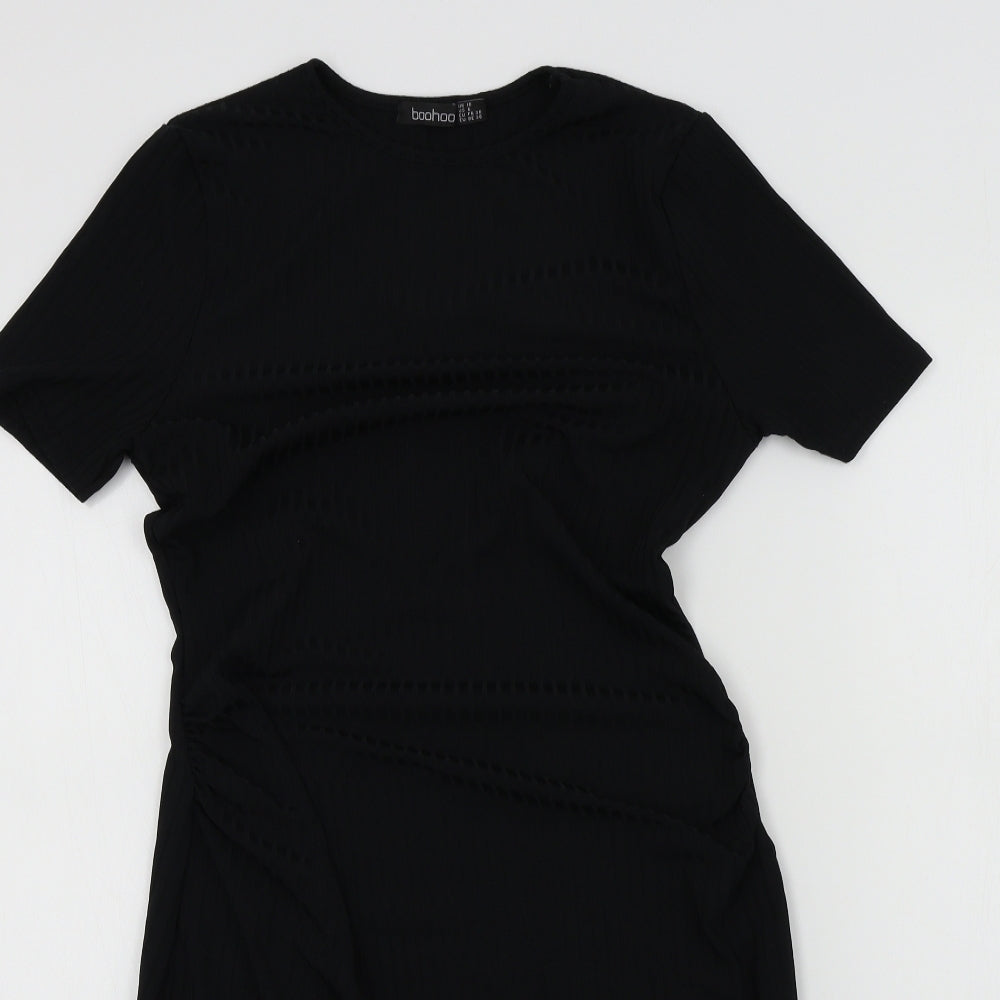 Boohoo Womens Black Colourblock  A-Line  Size 8