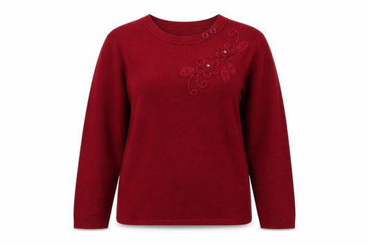 Womens UK Size M reflect Red Pullover Jumper