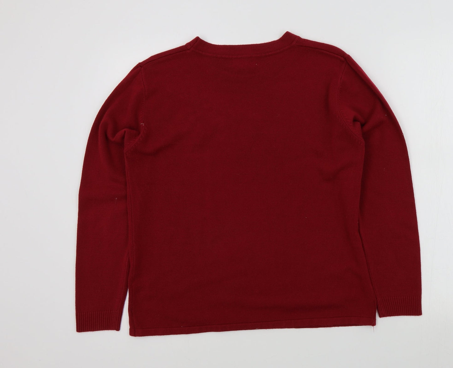 Womens UK Size M reflect Red Pullover Jumper
