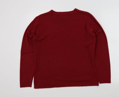 Womens UK Size M reflect Red Pullover Jumper