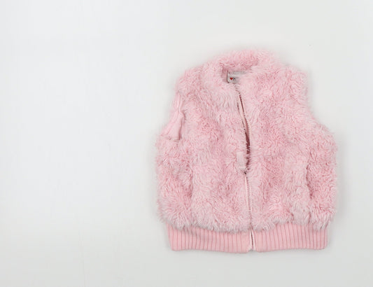 NEXT Boys Pink Colourblock  Jacket Waistcoat Size 6-9 Months