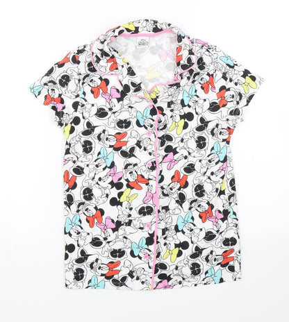 Disney Girls White Animal Print  Top Pyjama Top Size 11-12 Years  - Minnie Mouse
