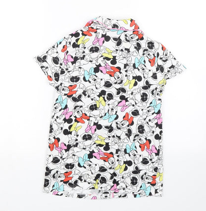 Disney Girls White Animal Print  Top Pyjama Top Size 11-12 Years  - Minnie Mouse
