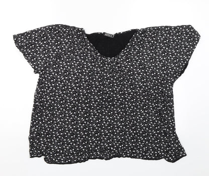 Womens UK Size 2XL Envy Black Basic T-Shirt