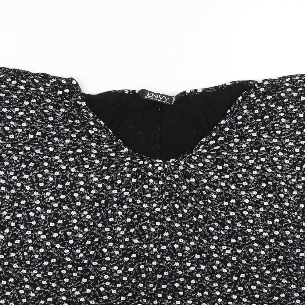 Womens UK Size 2XL Envy Black Basic T-Shirt