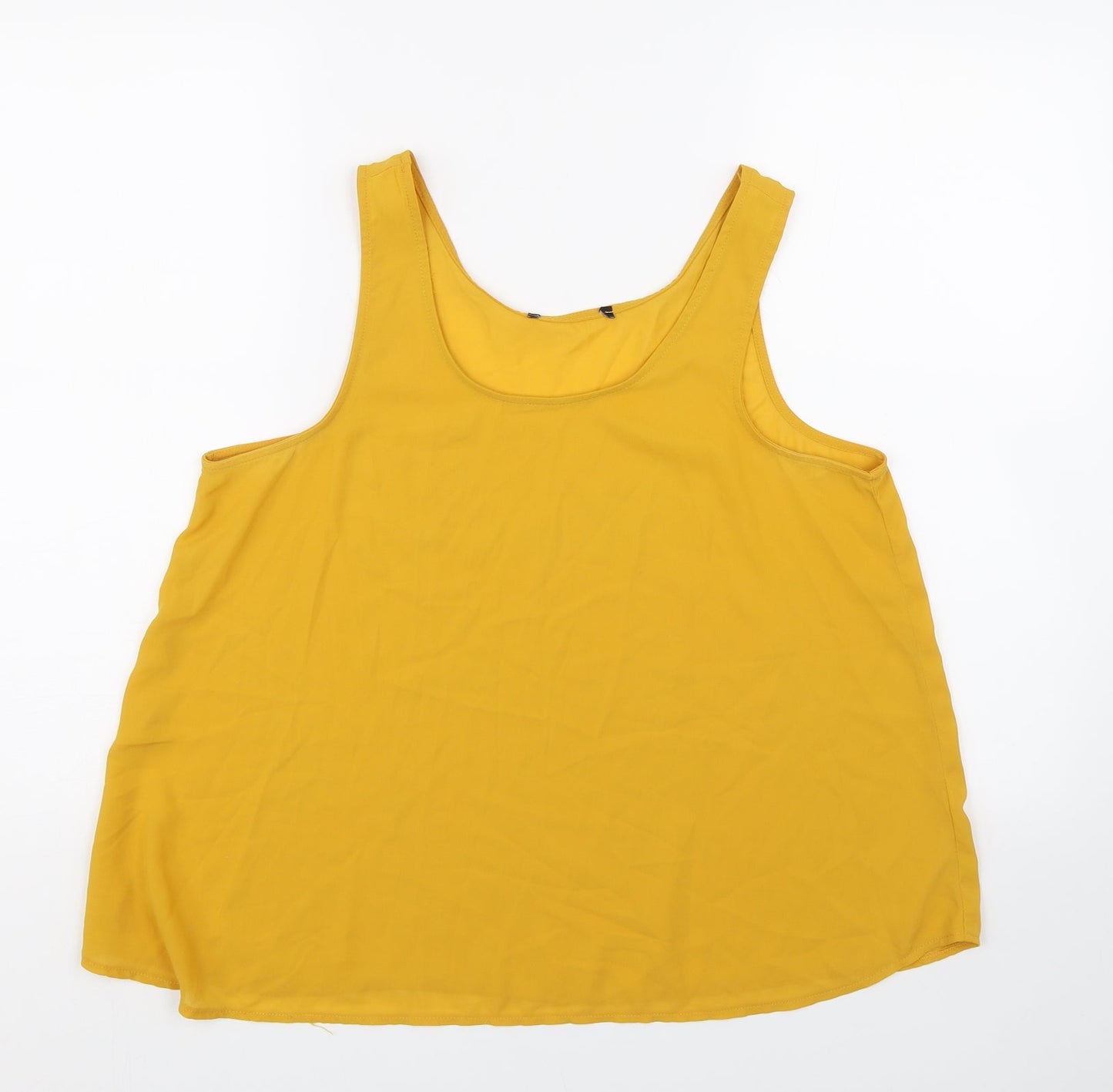 Womens UK Size M Preworn Yellow Basic Tank