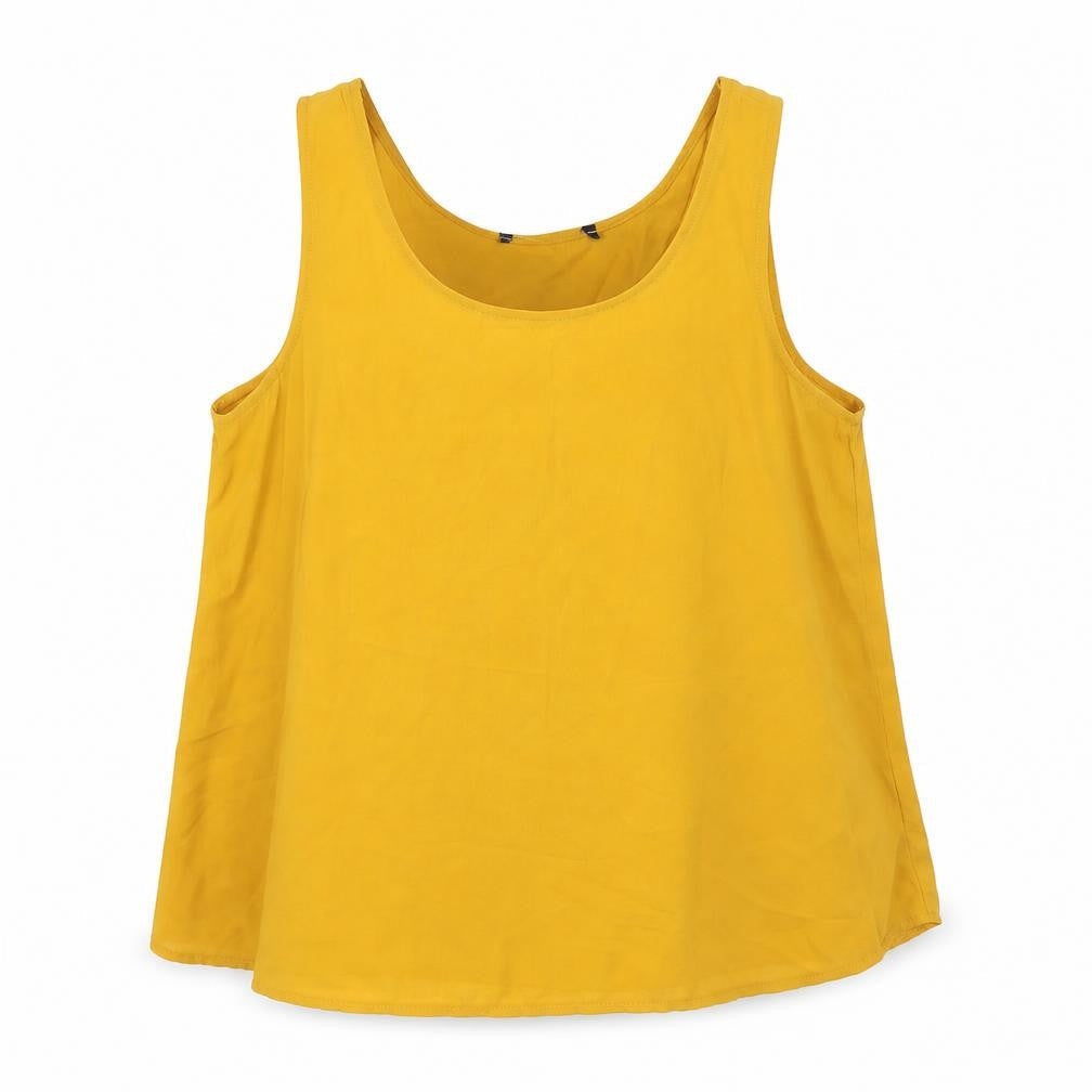 Womens UK Size M Preworn Yellow Basic Tank