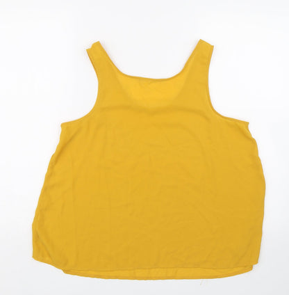Womens UK Size M Preworn Yellow Basic Tank