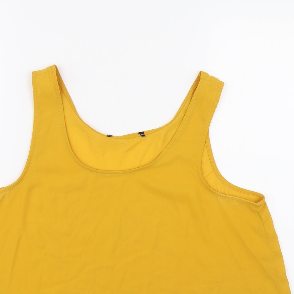 Womens UK Size M Preworn Yellow Basic Tank