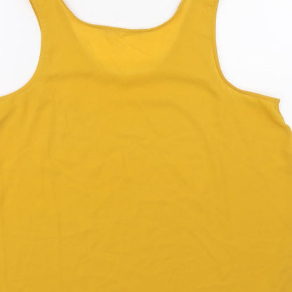 Womens UK Size M Preworn Yellow Basic Tank