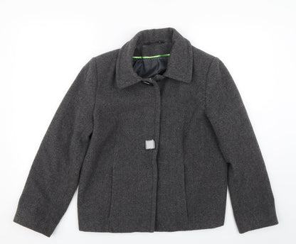 Womens UK Size 12 BM Grey Overcoat