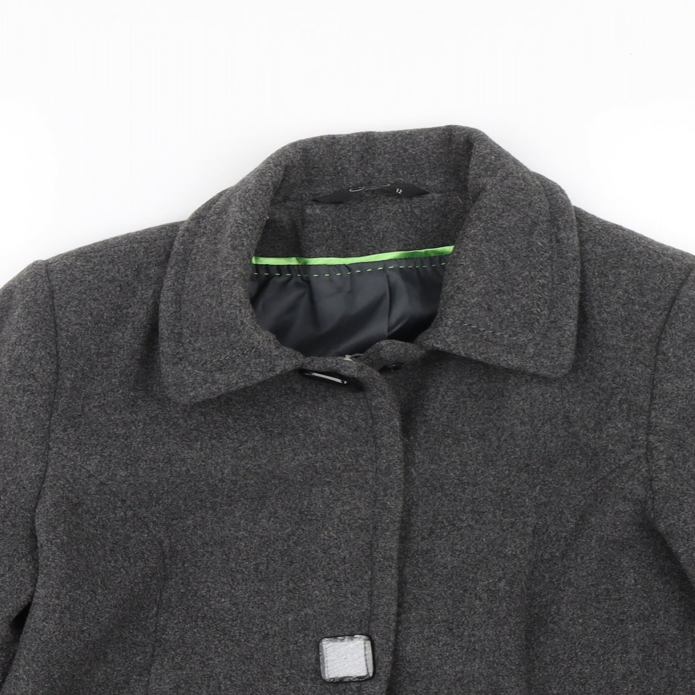 Womens UK Size 12 BM Grey Overcoat
