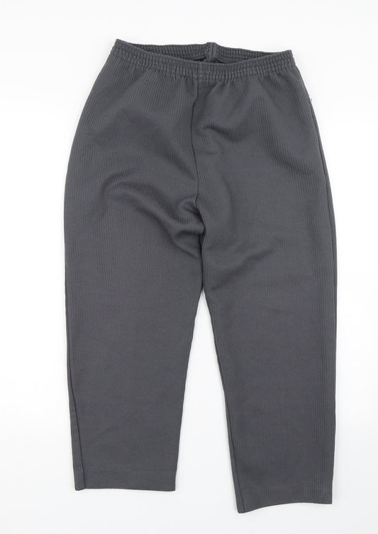 WT Womens Green Striped  Cropped Trousers Size 12 L22 in