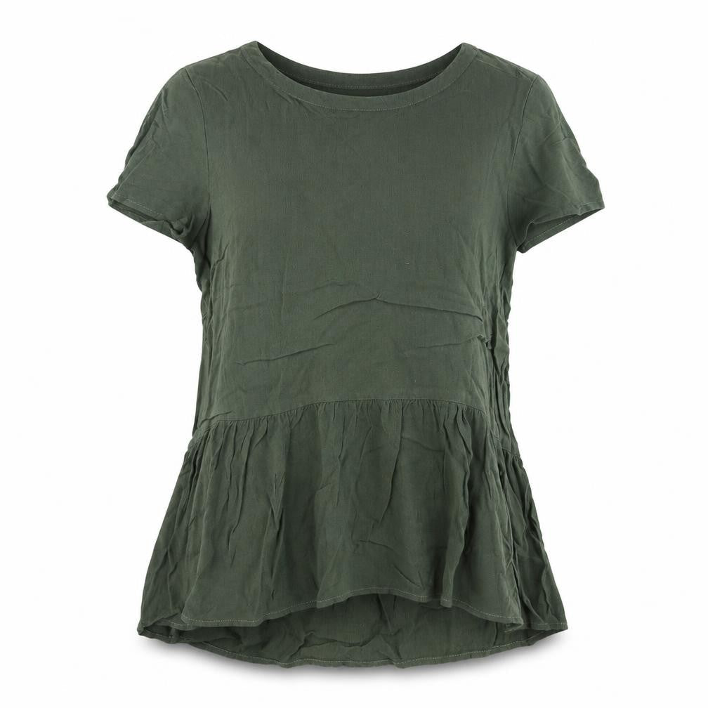 Womens UK Size 6 Numph Green Basic Blouse