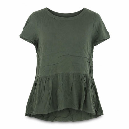 Womens UK Size 6 Numph Green Basic Blouse