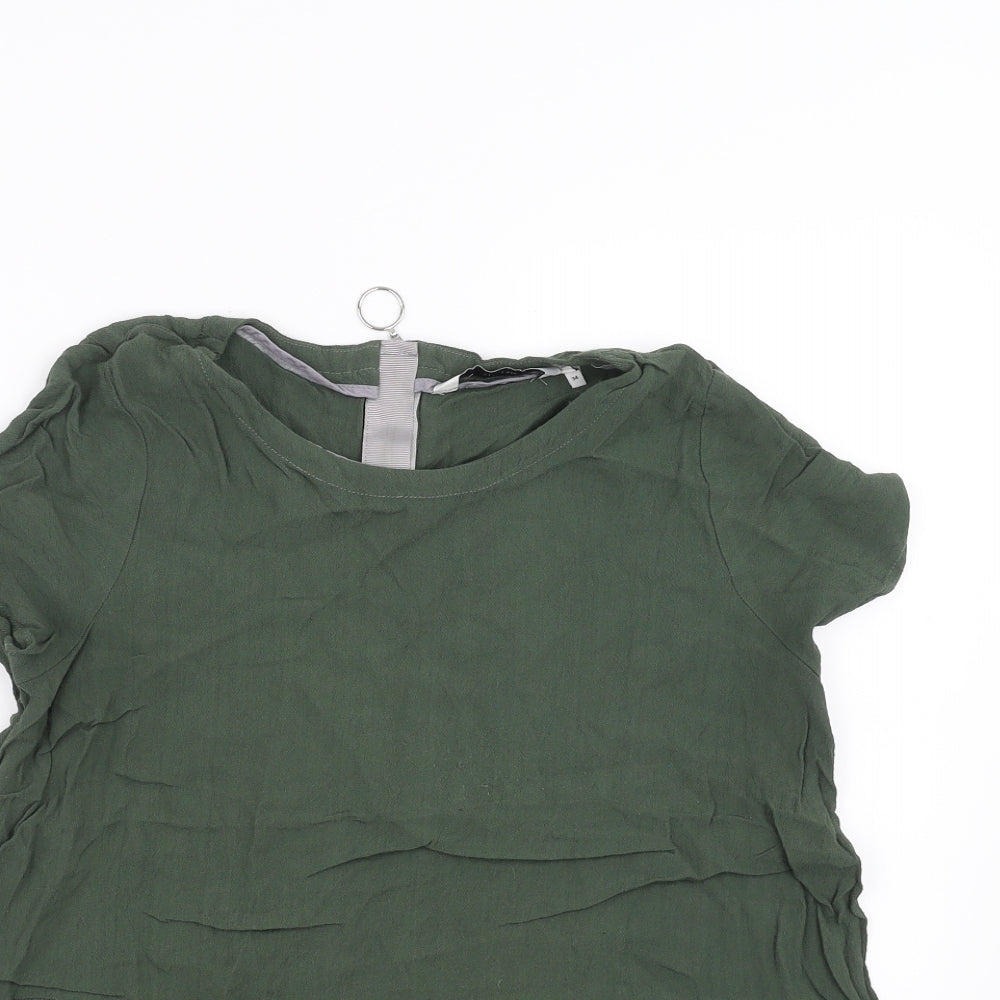Womens UK Size 6 Numph Green Basic Blouse