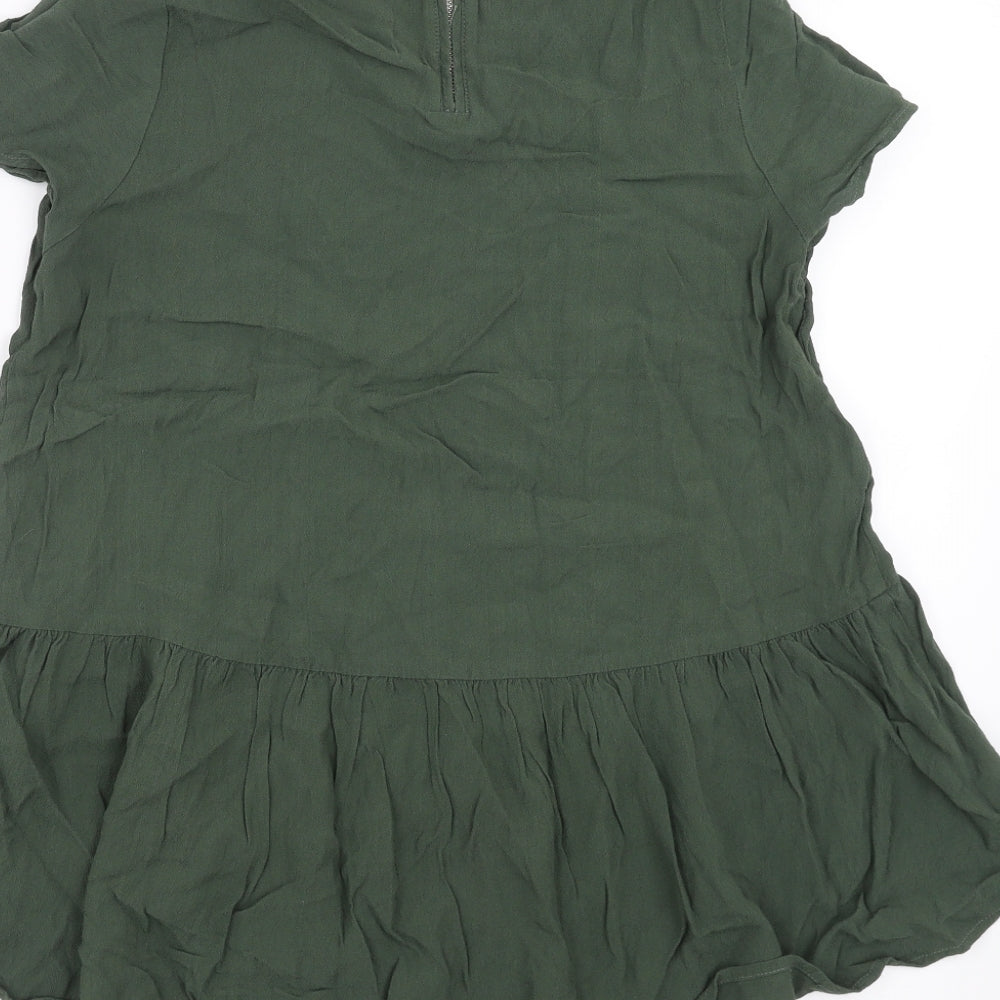 Womens UK Size 6 Numph Green Basic Blouse