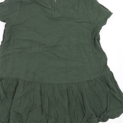 Womens UK Size 6 Numph Green Basic Blouse