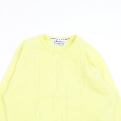 Gilwear Womens Yellow  Knit Pullover Jumper Size S
