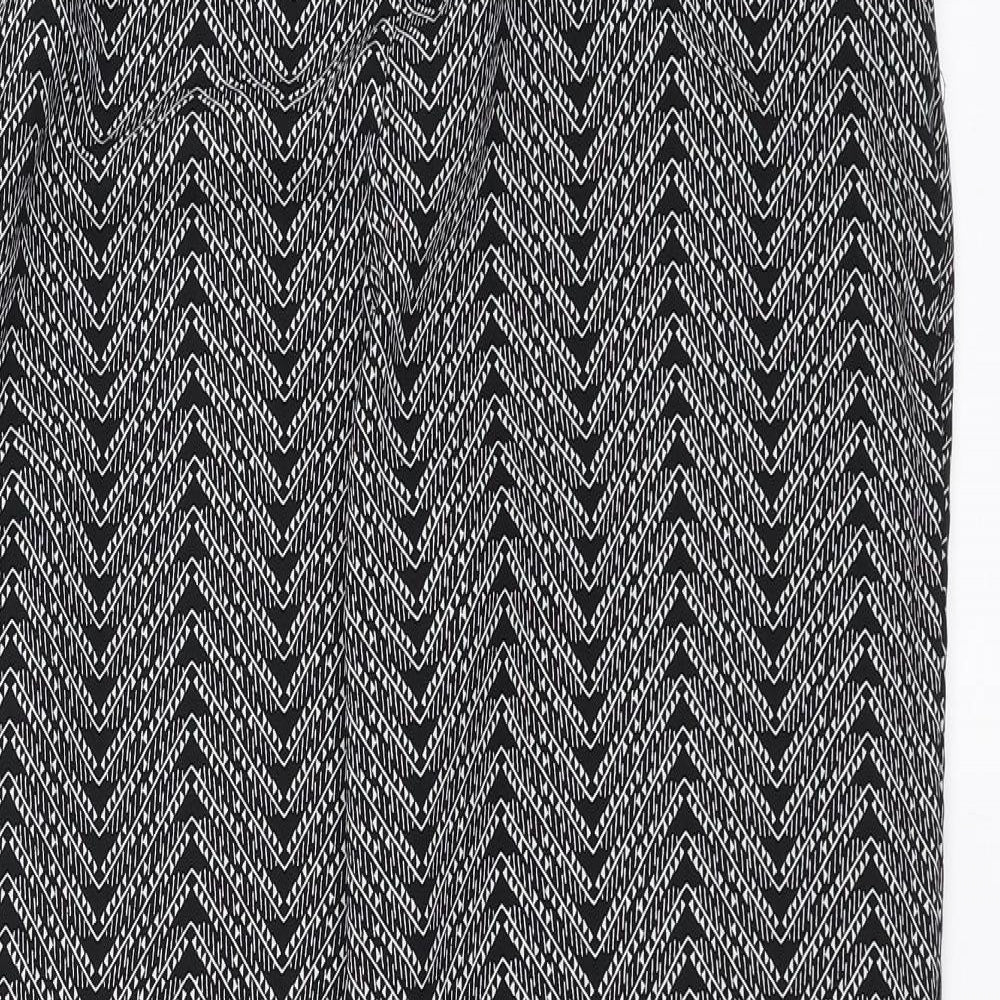 Bonmarché Womens Black Geometric  Trousers  Size 16 L28 in