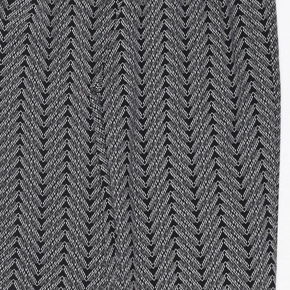 Bonmarché Womens Black Geometric  Trousers  Size 16 L28 in