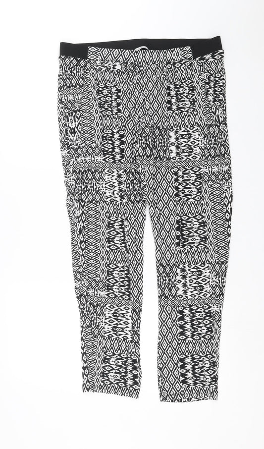 George Womens Black Geometric  Trousers  Size 34 in L29 in