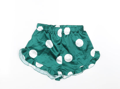 Nasty Gal Womens Green Polka Dot   Sleep Shorts Size 8
