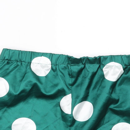 Nasty Gal Womens Green Polka Dot   Sleep Shorts Size 8
