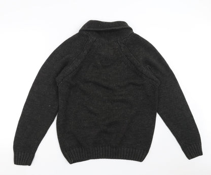 Dissident Mens Grey  Knit Pullover Jumper Size M