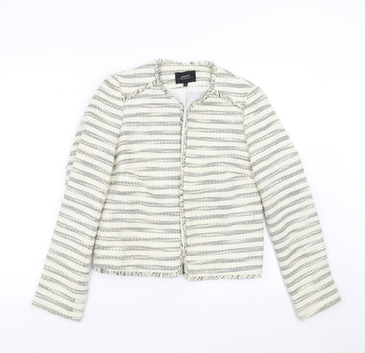 Papaya Womens Ivory Striped  Jacket  Size 8