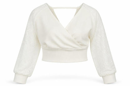 SHEIN Womens Ivory  Knit Pullover Jumper Size 2XL  - Lace sleeves