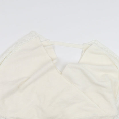 SheIn Womens Ivory  Knit Pullover Jumper Size 2XL  - Lace sleeves