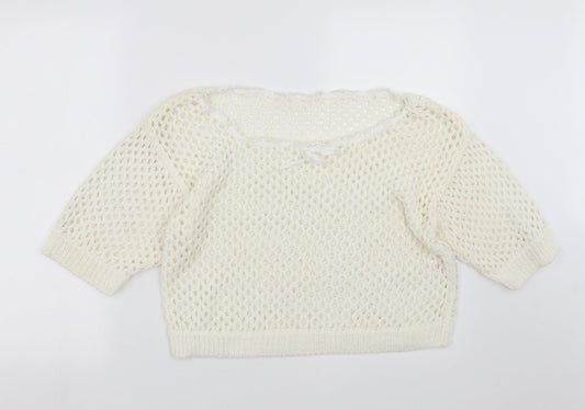 F&F Womens Ivory  Knit Pullover Jumper Size 16
